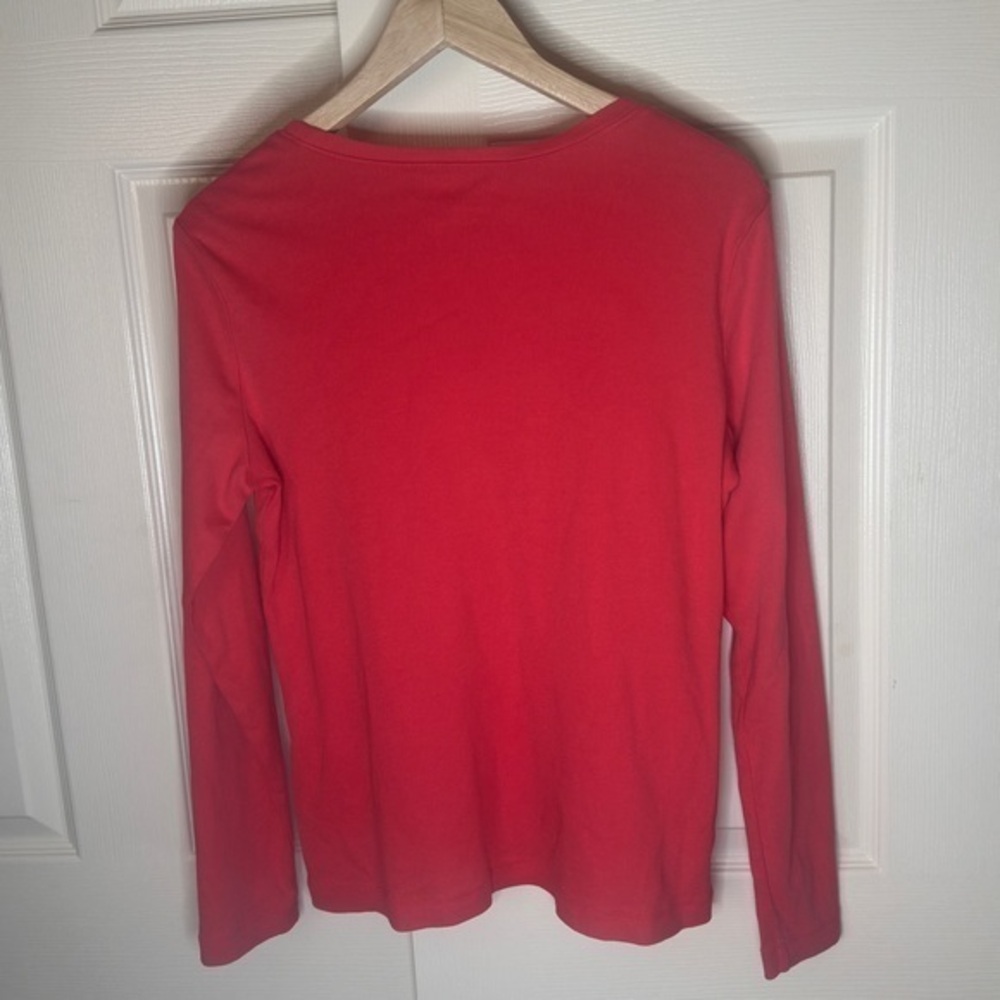 Eddie Bauer Ling Sleeve Crew Neck Tee-shirt Coral Size L
